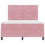 LED Box Spring Bed med madras Lyserød 140 x 200 cm Fløjl