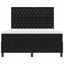 LED Box Spring Bed med madras Sort 160 x 200 cm Fløjl