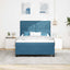 LED Box Spring Bed med madras Mørk blå 160 x 200 cm Fløjl