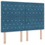 LED Box Spring Bed med madras Mørk blå 160 x 200 cm Fløjl