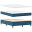 LED Box Spring Bed med madras Mørk blå 160 x 200 cm Fløjl