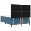 LED Box Spring Bed med madras Mørk blå 160 x 200 cm Fløjl