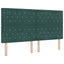 LED Box Spring Bed med madras Mørkegrøn 180 x 200 cm Fløjl