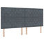 LED Box Spring Bed med madras Mørkegrå 200 x 200 cm Fløjl