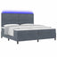 LED Box Spring Bed med madras Mørkegrå 200 x 200 cm Fløjl