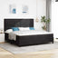 LED Box Spring Bed med madras Sort 200 x 200 cm Fløjl
