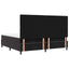 LED Box Spring Bed med madras Sort 200 x 200 cm Fløjl