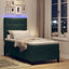 LED Box Spring Bed med hovedgærde Mørkegrøn 80 x 200 cm Fløjl