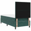 LED Box Spring Bed med hovedgærde Mørkegrøn 80 x 200 cm Fløjl