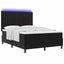 LED Box Spring Bed med hovedgærde Sort 160 x 200 cm Fløjl
