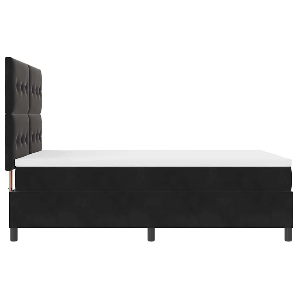 LED Box Spring Bed med hovedgærde Sort 160 x 200 cm Fløjl