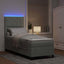 LED Box Spring Bed med hovedgærde Lysegrå 80 x 200 cm Fløjl