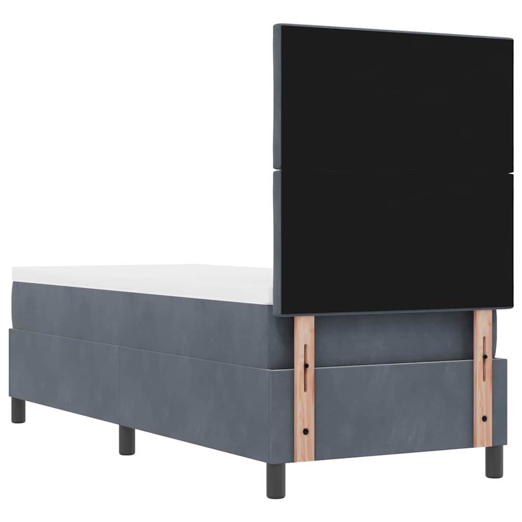 LED Box Spring Bed med hovedgærde Mørkegrå 80 x 200 cm Fløjl