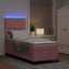 LED Box Spring Bed med hovedgærde Lyserød 80 x 200 cm Fløjl