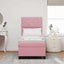 LED Box Spring Bed med hovedgærde Lyserød 80 x 200 cm Fløjl