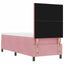 LED Box Spring Bed med hovedgærde Lyserød 80 x 200 cm Fløjl