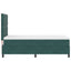 LED Box Spring Bed med hovedgærde Mørkegrøn 90 x 200 cm Fløjl