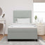 LED Box Spring Bed med hovedgærde Lysegrå 120 x 190 cm Fløjl