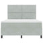 LED Box Spring Bed med hovedgærde Lysegrå 160 x 200 cm Fløjl
