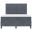 LED Box Spring Bed med hovedgærde Mørkegrå 160 x 200 cm Fløjl