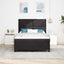 LED Box Spring Bed med hovedgærde Sort 160 x 200 cm Fløjl