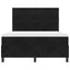 LED Box Spring Bed med hovedgærde Sort 160 x 200 cm Fløjl
