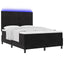 LED Box Spring Bed med hovedgærde Sort 160 x 200 cm Fløjl