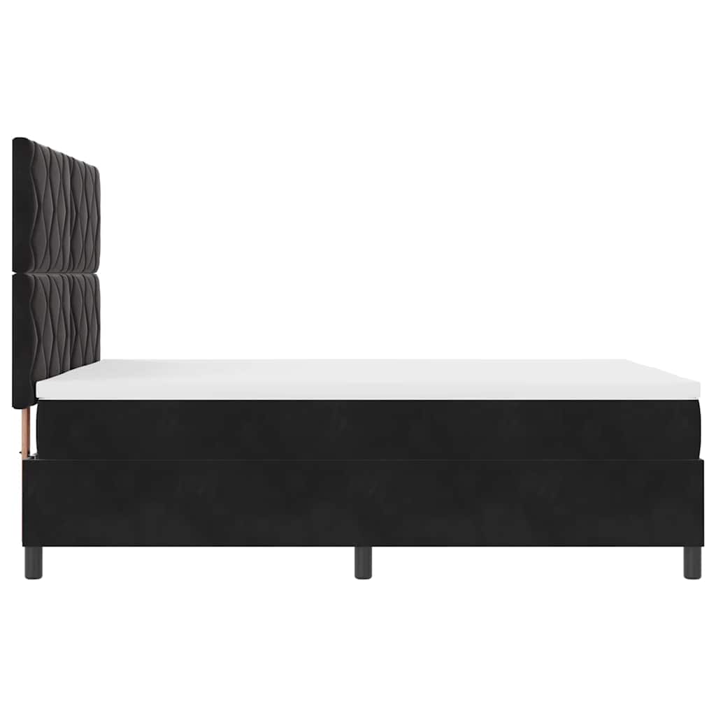 LED Box Spring Bed med hovedgærde Sort 160 x 200 cm Fløjl