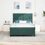 LED Box Spring Bed med hovedgærde Mørkegrøn 160 x 200 cm Fløjl