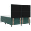 LED Box Spring Bed med hovedgærde Mørkegrøn 160 x 200 cm Fløjl