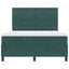 LED Box Spring Bed med hovedgærde Mørkegrøn 160 x 200 cm Fløjl