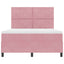 LED Box Spring Bed med hovedgærde Lyserød 160 x 200 cm Fløjl
