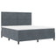 LED Box Spring Bed med hovedgærde Mørkegrå 180 x 200 cm Fløjl