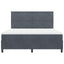 LED Box Spring Bed med hovedgærde Mørkegrå 180 x 200 cm Fløjl