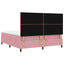 LED Box Spring Bed med hovedgærde Lyserød 180 x 200 cm Fløjl