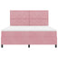 LED Box Spring Bed med hovedgærde Lyserød 180 x 200 cm Fløjl