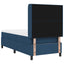LED Box Spring Bed med hovedgærde Blå 90 x 190 cm Stof
