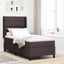 LED Box Spring Bed med hovedgærde Mørk Brun 90 x 200 cm Stof