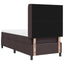 LED Box Spring Bed med hovedgærde Mørk Brun 100 x 200 cm Stof