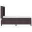 LED Box Spring Bed med hovedgærde Mørk Brun 100 x 200 cm Stof