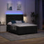 LED Box Spring Bed med hovedgærde Sort 140 x 190 cm Stof