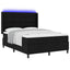 LED Box Spring Bed med hovedgærde Sort 140 x 190 cm Stof