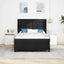 LED Box Spring Bed med hovedgærde Sort 140 x 200 cm Stof