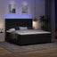 LED Box Spring Bed med hovedgærde Sort 180 x 200 cm Stof