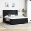 LED Box Spring Bed med hovedgærde Sort 180 x 200 cm Stof