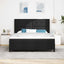 LED Box Spring Bed med hovedgærde Sort 180 x 200 cm Stof