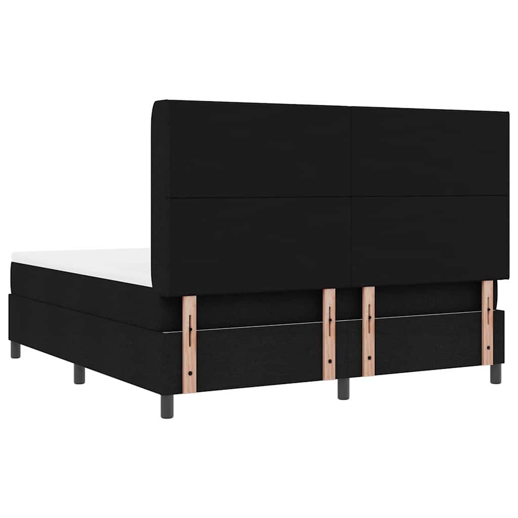LED Box Spring Bed med hovedgærde Sort 180 x 200 cm Stof