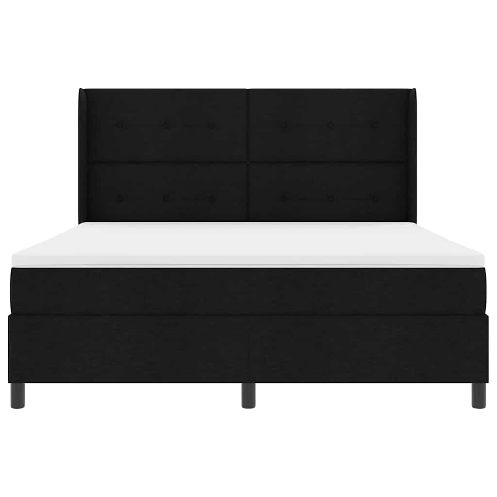 LED Box Spring Bed med hovedgærde Sort 180 x 200 cm Stof