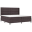 LED Box Spring Bed med hovedgærde Mørk Brun 200 x 200 cm Stof