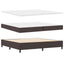 LED Box Spring Bed med hovedgærde Mørk Brun 200 x 200 cm Stof